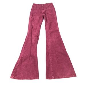 We The Free Jayde Corduroy Flare Pants Womens 25 Purple High Rise Retro Wide Leg